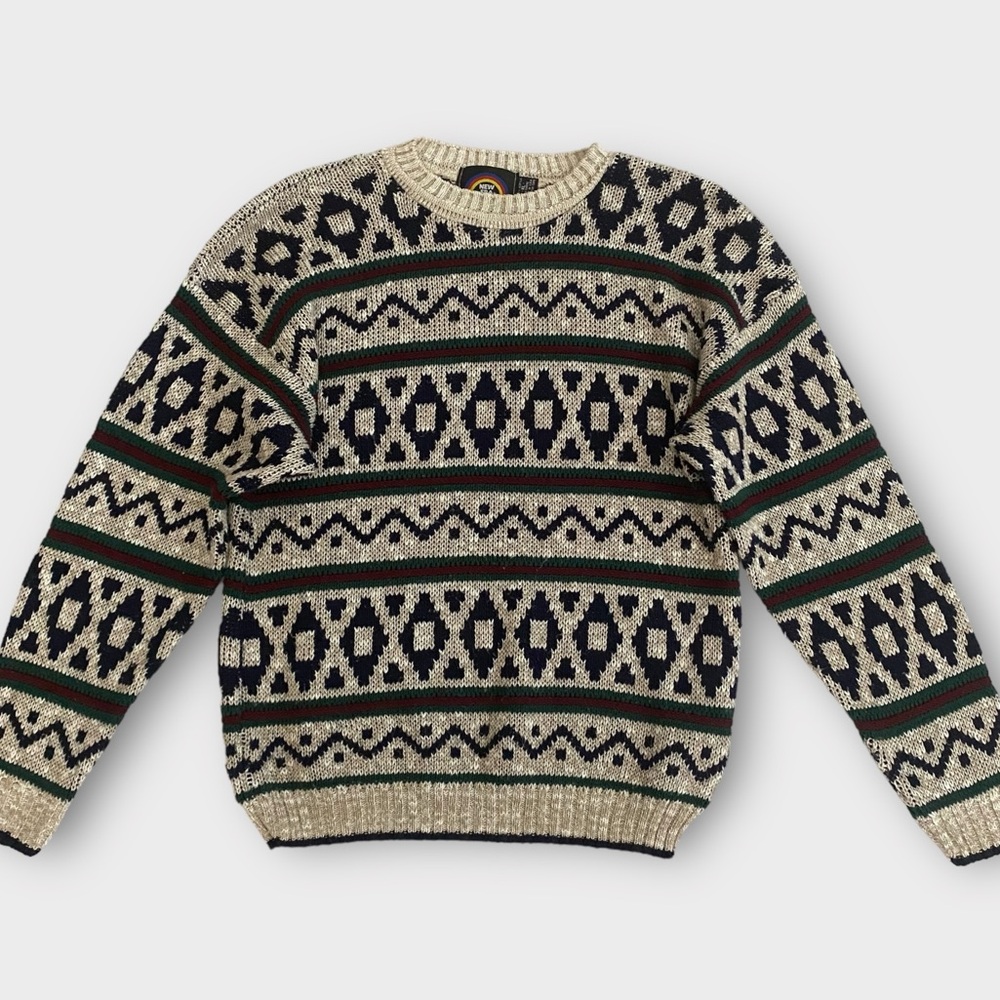 Vintage New Era Men’s Sweater XL Knit Funky Ski Made in USA Unisex 80s 90s